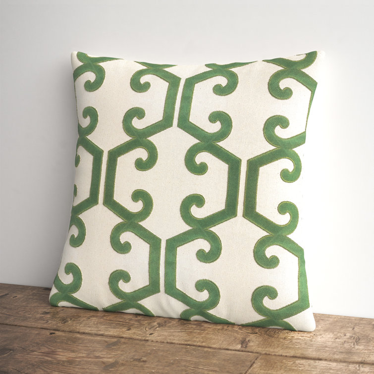 Kelly Clarkson Home Theresa Applique Cotton Geometric Throw Pillow